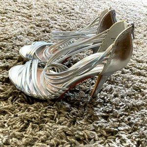 Silver Strappy Heels
